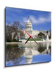 Obraz s hodinami 1D - 50 x 50 cm F_F6888371 - Washington DC, US Capitol building - Washington DC, budova US Capitol