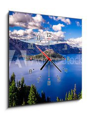 Obraz s hodinami 1D - 50 x 50 cm F_F69778477 - Crater Lake, Oregon