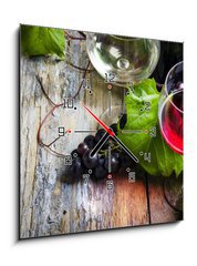 Obraz s hodinami 1D - 50 x 50 cm F_F69998966 - Wine