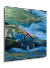 Obraz s hodinami   Colorful stream, 50 x 50 cm