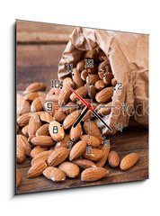 Obraz s hodinami 1D - 50 x 50 cm F_F71116560 - almonds - mandle