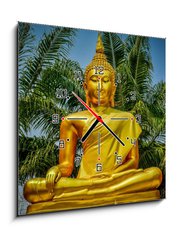 Obraz s hodinami 1D - 50 x 50 cm F_F71319331 - Buddha statue