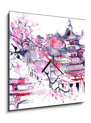 Obraz s hodinami   Japan, 50 x 50 cm