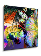 Obraz s hodinami 1D - 50 x 50 cm F_F7162456 - sunset beach