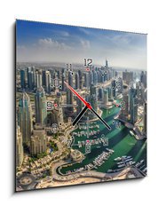 Obraz s hodinami 1D - 50 x 50 cm F_F72238284 - DUBAI, UAE - OKTOBER 10: Modern buildings in Dubai Marina, Dubai - DUBAI, Spojené arabské emiráty