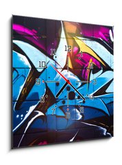 Obraz s hodinami 1D - 50 x 50 cm F_F72781235 - Street art graffiti
