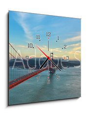 Obraz s hodinami   Golden Gate Bridge, 50 x 50 cm