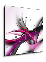 Obraz s hodinami 1D - 50 x 50 cm F_F74046306 - elegant abstract waves