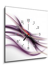 Obraz s hodinami   abstrakcyjne fale, 50 x 50 cm