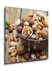 Obraz s hodinami 1D - 50 x 50 cm F_F74930991 - nuts