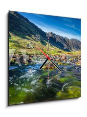 Obraz s hodinami   Glencoe Mountain in Scotland, 50 x 50 cm