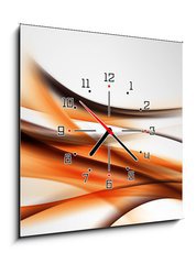 Obraz s hodinami   abstrakcja na szarym tle, 50 x 50 cm