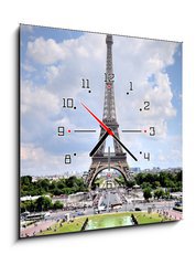 Obraz s hodinami 1D - 50 x 50 cm F_F75750438 - Eiffel Tower, Paris