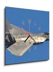 Obraz s hodinami   Stealth Fighter Jet, 50 x 50 cm