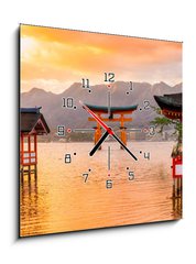 Obraz s hodinami 1D - 50 x 50 cm F_F77248039 - Miyajima Torii gate, Japan.