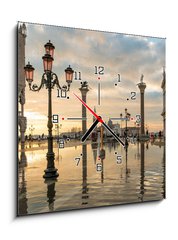 Obraz s hodinami 1D - 50 x 50 cm F_F77398876 - Venezia  3989