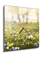 Obraz s hodinami 1D - 50 x 50 cm F_F78313786 - abstract sunny beautiful Spring background