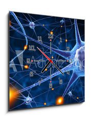 Obraz s hodinami 1D - 50 x 50 cm F_F78707112 - nerve cells - nervov buky