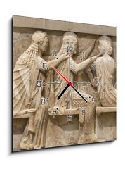 Obraz s hodinami 1D - 50 x 50 cm F_F79122097 - Ancient Greek Temple Frieze detail, Delhpi, Greece