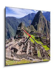 Obraz s hodinami   Machu Picchu  Peru, 50 x 50 cm
