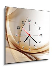 Obraz s hodinami 1D - 50 x 50 cm F_F79976073 - Elegant Gold Waves - Elegantní zlaté vlny