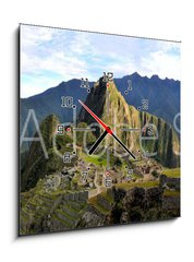 Obraz s hodinami 1D - 50 x 50 cm F_F80255098 - Panorama of Machu Picchu, lost Inca city in the Andes, Peru - Panorama z Machu Picchu, ztracené město Inků v Andách, Peru