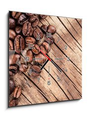 Obraz s hodinami 1D - 50 x 50 cm F_F80761673 - Coffee beans