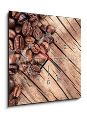 Obraz s hodinami   Coffee beans, 50 x 50 cm