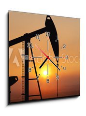 Obraz s hodinami 1D - 50 x 50 cm F_F81441881 - Oil pump - Olejové čerpadlo
