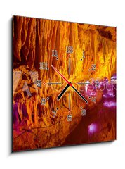 Obraz s hodinami 1D - 50 x 50 cm F_F81468863 - The China cave, geological landscape,
