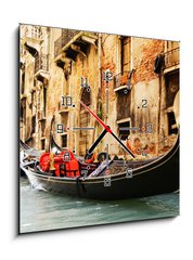 Obraz s hodinami 1D - 50 x 50 cm F_F8266840 - Traditional Venice gandola ride