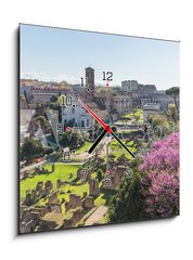 Obraz s hodinami 1D - 50 x 50 cm F_F83841599 - The Roman Forum in Rome, Italy
