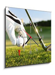 Obraz s hodinami   golf tee, 50 x 50 cm