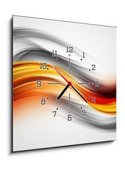 Obraz s hodinami 1D - 50 x 50 cm F_F85136570 - Awesome Colorful Waves Abstract Background - Úžasné barevné vlny Abstraktní pozadí