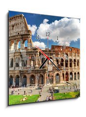 Obraz s hodinami 1D - 50 x 50 cm F_F85240866 - Colosseum in Rome - Koloseum v Římě