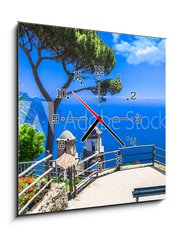 Obraz s hodinami 1D - 50 x 50 cm F_F85260412 - beautiful  Ravello village,view with church. Amalfi coast, Italy - krsn vesnice Ravello, pohled na kostel. Pobe Amalfi, Itlie