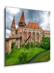 Obraz s hodinami   Corvin castle in Romania, 50 x 50 cm