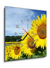 Obraz s hodinami 1D - 50 x 50 cm F_F8672115 - Tournesols