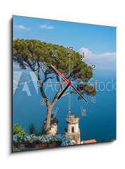 Obraz s hodinami 1D - 50 x 50 cm F_F86733800 - Villa Rufolo in Ravello town, Amalfi coast, Italy - Villa Rufolo ve městě Ravello, pobřeží Amalfi, Itálie