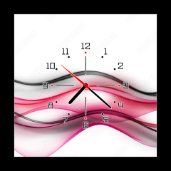 Obraz s hodinami 1D - 50 x 50 cm F_F87078495 - Red Black Element Art Design