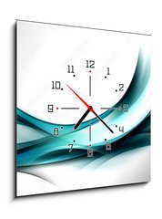 Obraz s hodinami 1D - 50 x 50 cm F_F88270919 - abstract fractal blue wave background