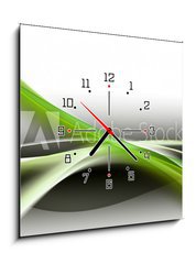 Obraz s hodinami   abstract green wave background, 50 x 50 cm