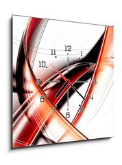 Obraz s hodinami 1D - 50 x 50 cm F_F88798789 - abstract waves background - abstraktní vlny pozadí