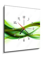 Obraz s hodinami 1D - 50 x 50 cm F_F89102505 - abstract green wave background