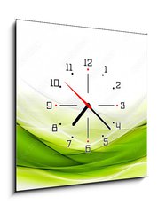Obraz s hodinami 1D - 50 x 50 cm F_F93057552 - Abstract Green Wave Design Background - Pozadí návrhu zelené zelené vlny