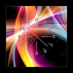 Obraz s hodinami 1D - 50 x 50 cm F_F93057815 - Abstract Colorful Wave Design Background