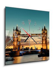 Obraz s hodinami 1D - 50 x 50 cm F_F95907877 - Tower Bridge London