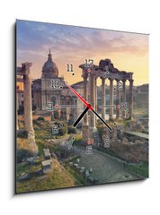 Obraz s hodinami 1D - 50 x 50 cm F_F98167076 - Roman Forum. Image of Roman Forum in Rome, Italy during sunrise. - Roman Forum. Obrázek Roman Forum v Římě, Itálie při východu slunce.