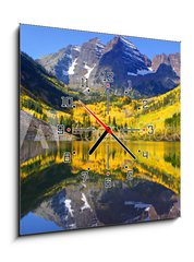 Obraz s hodinami 1D - 50 x 50 cm F_F9861027 - maroon bells 3