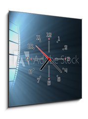 Obraz s hodinami   Filmstrip. Concept of industry cinematographic., 50 x 50 cm
